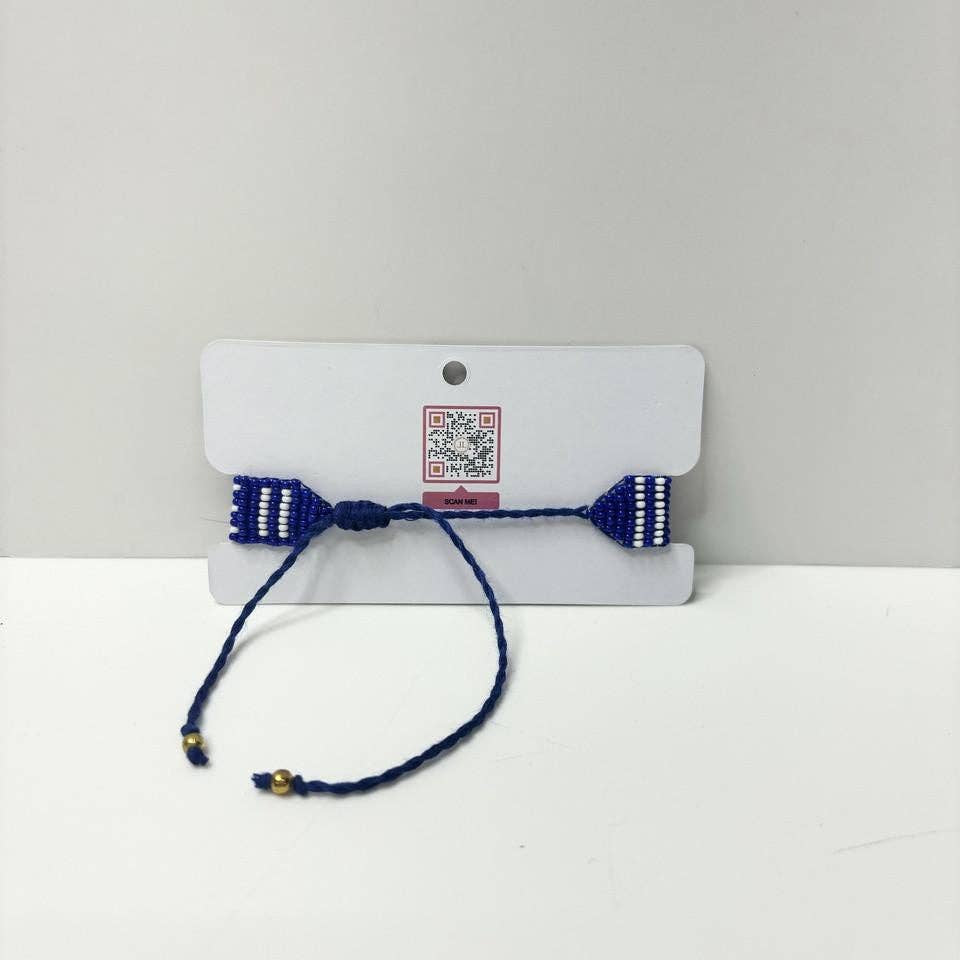 [Lisi Lerch - Penn State - Flat Adjustable Beaded Bracelet - WS], [Bracelets], [Lisi Lerch], [Plum Bottom].