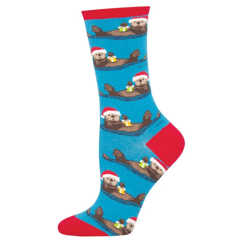 [SOCKSMITH Otterly Merry socks], [SOCKS], [SOCKSMITH], [Plum Bottom].
