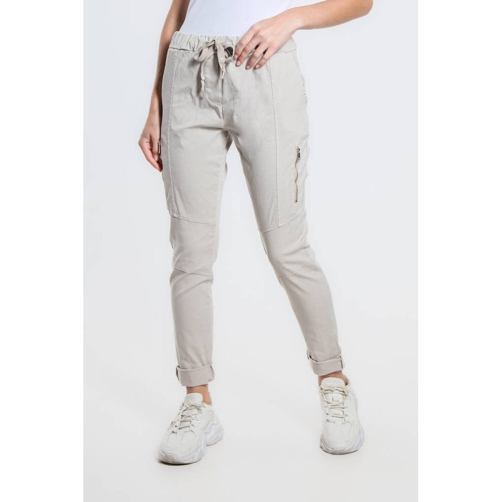 [TINA Stephens Italy/Tees By Tina - Danica Side Zipper Pant (PL155): 250 Beige], [CLOTHING], [TINA Stephens Italy/Tees By Tina], [Plum Bottom].