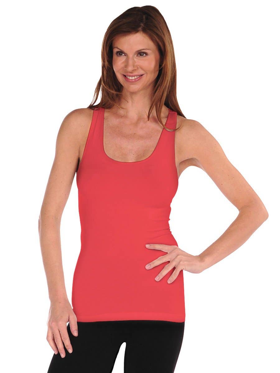 [TINA Stephens Italy/Tees By Tina - Sorbtek Racer Back Tank (303SRB): 159 Coral], [CLOTHING], [TINA Stephens Italy/Tees By Tina], [Plum Bottom].