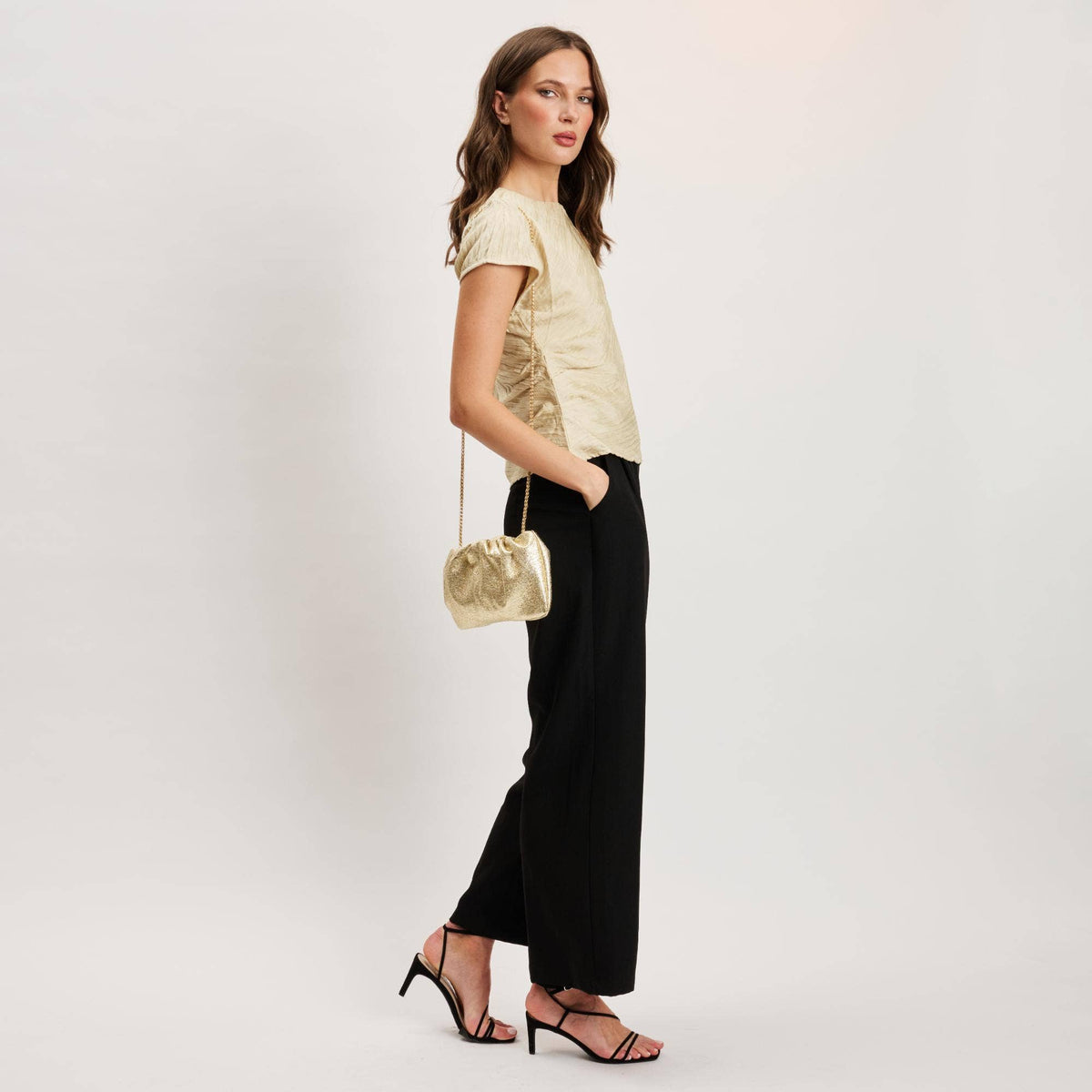 [Moda Luxe - Fancy Clutch: Silver], [Handbags], [Moda Luxe], [Plum Bottom].