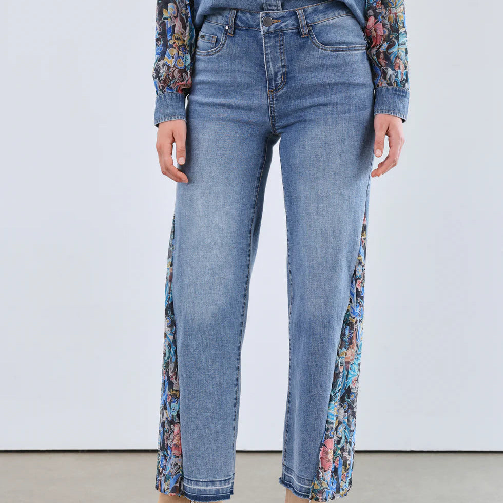 FDJ - Olivia Wide Ankle Denim with Pleated Side