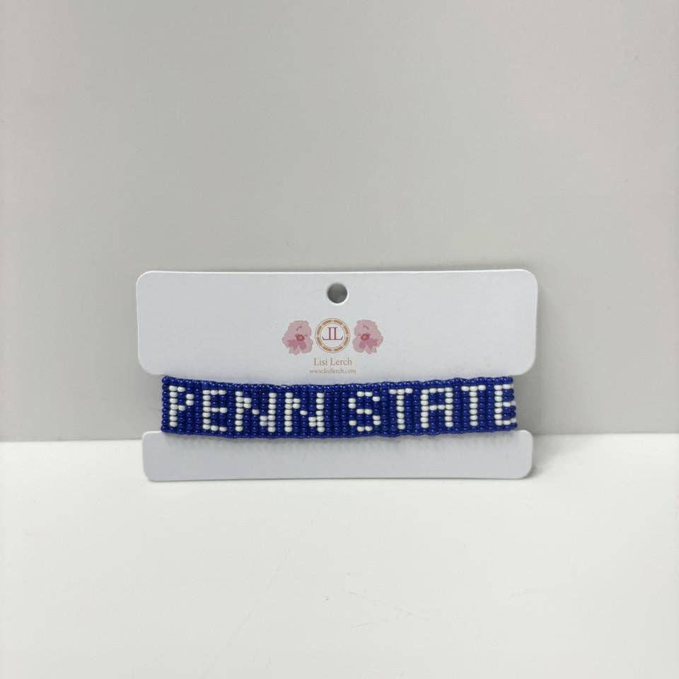 [Lisi Lerch - Penn State - Flat Adjustable Beaded Bracelet - WS], [Bracelets], [Lisi Lerch], [Plum Bottom].