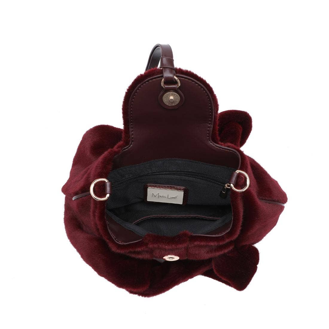 [Moda Luxe - Wynter Crossbody: Black], [Handbag], [Moda Luxe], [Plum Bottom].