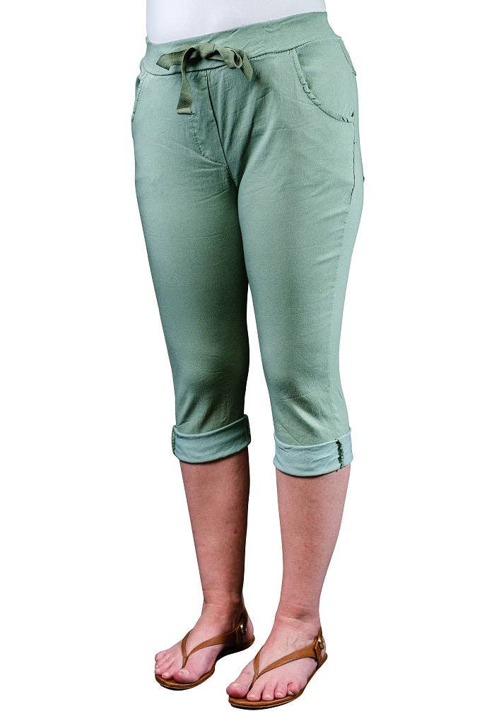 [TINA Stephens Italy/Tees By Tina - Diana Walking Capri / Clamdigger (PS107): 303 Army], [CLOTHING], [TINA Stephens Italy/Tees By Tina], [Plum Bottom].