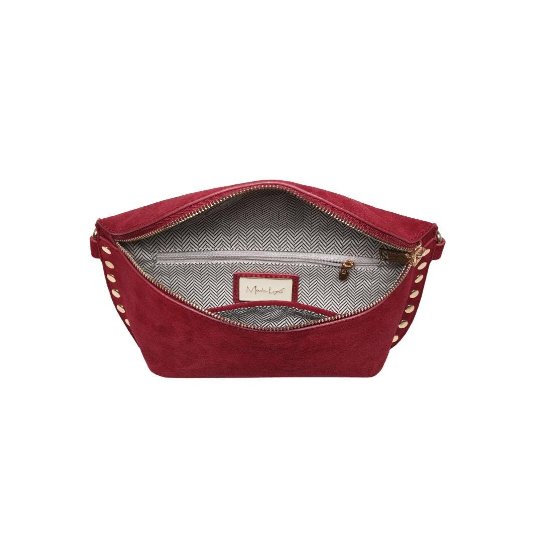 [Moda Luxe - Gizelle-Suede Belt Bag: Custard], [Handbag], [Moda Luxe], [Plum Bottom].