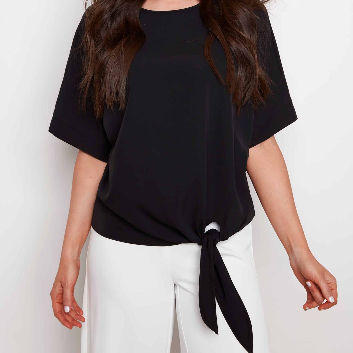 UP! 30591 Tie Knot Top Black