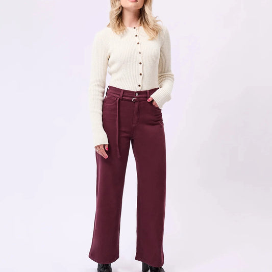[YOGA JEANS Lily Wide Leg Jeans Port Royal], [CLOTHING], [Yoga Jeans], [Plum Bottom].