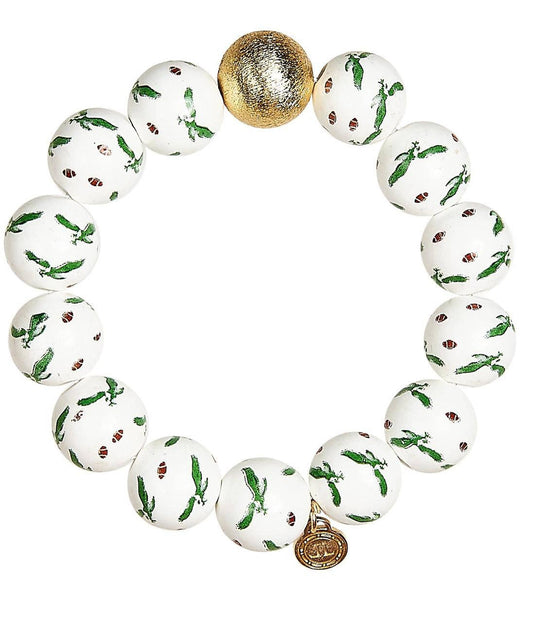 [Lisi Lerch - Georgia Beaded Bracelet -  Eagles - WS], [Bracelets], [Lisi Lerch], [Plum Bottom].