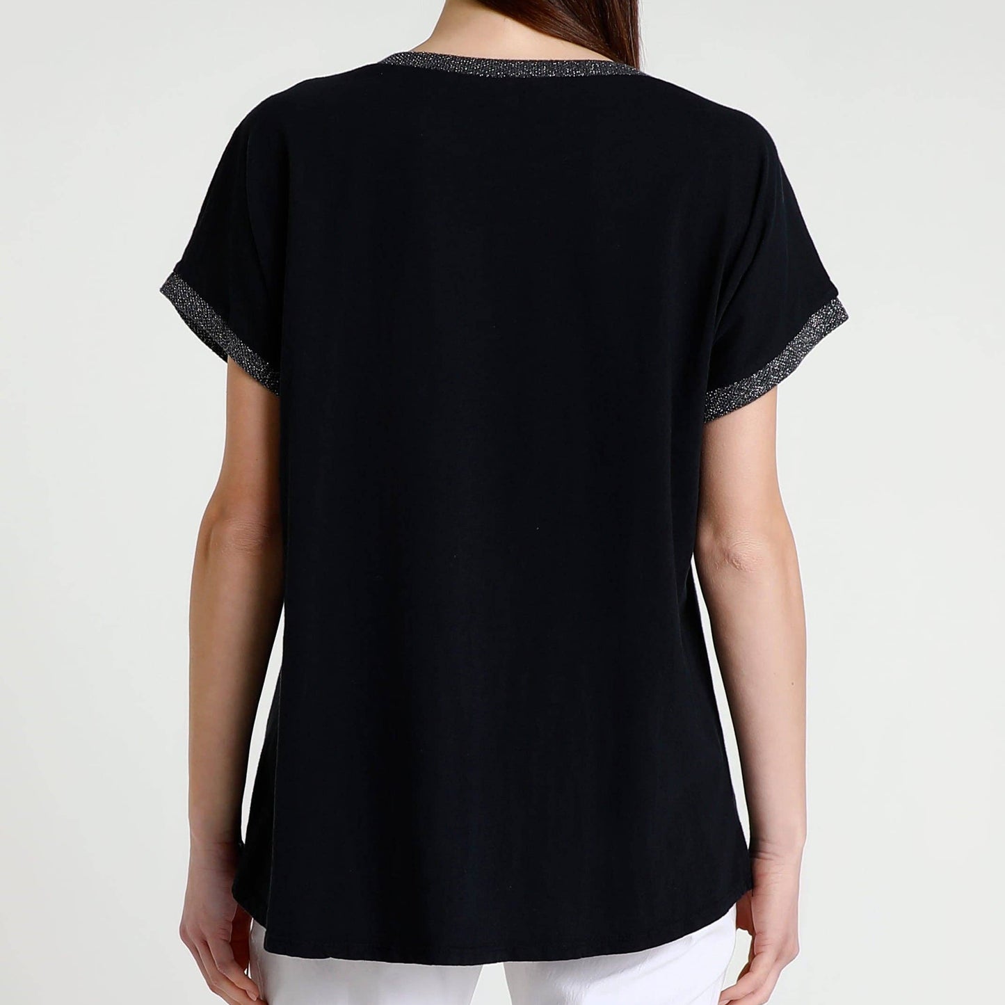 TINA STEPHENS ITALY Vanya Short Sleeve T-Shirt Black