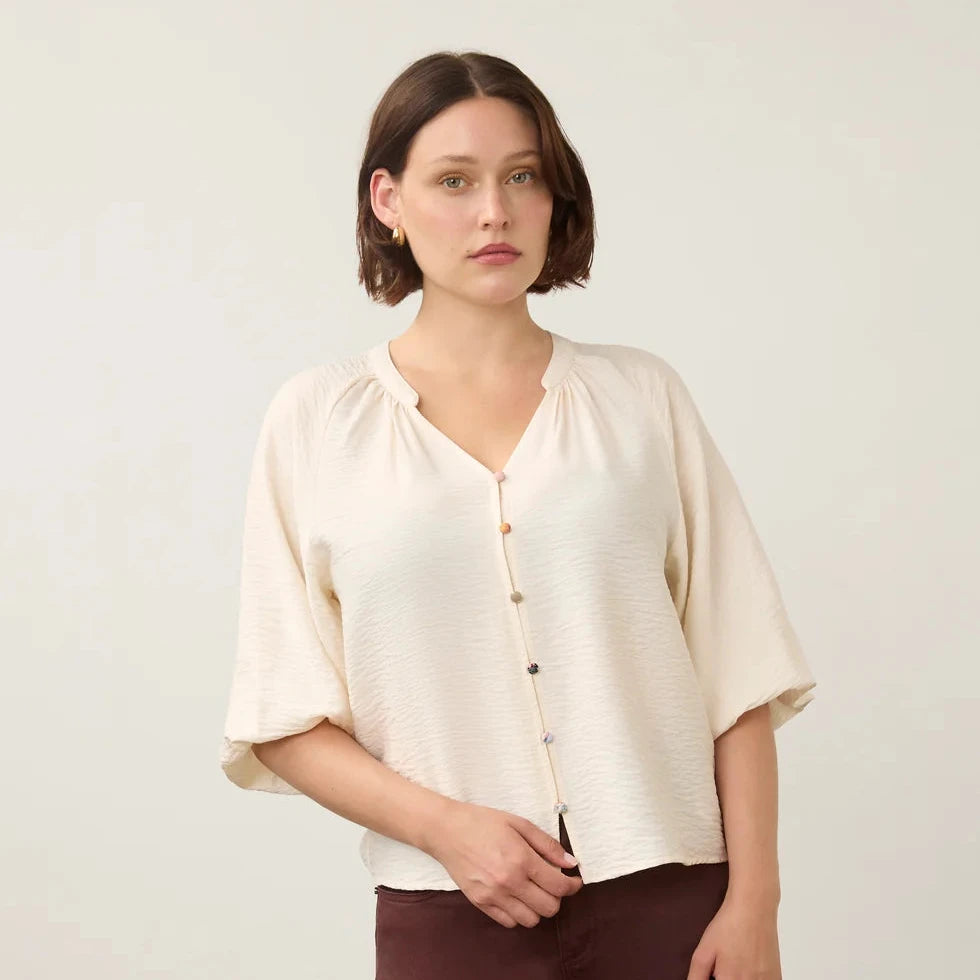 FDJ 3/4 Sleeve Colorful Button Shirt