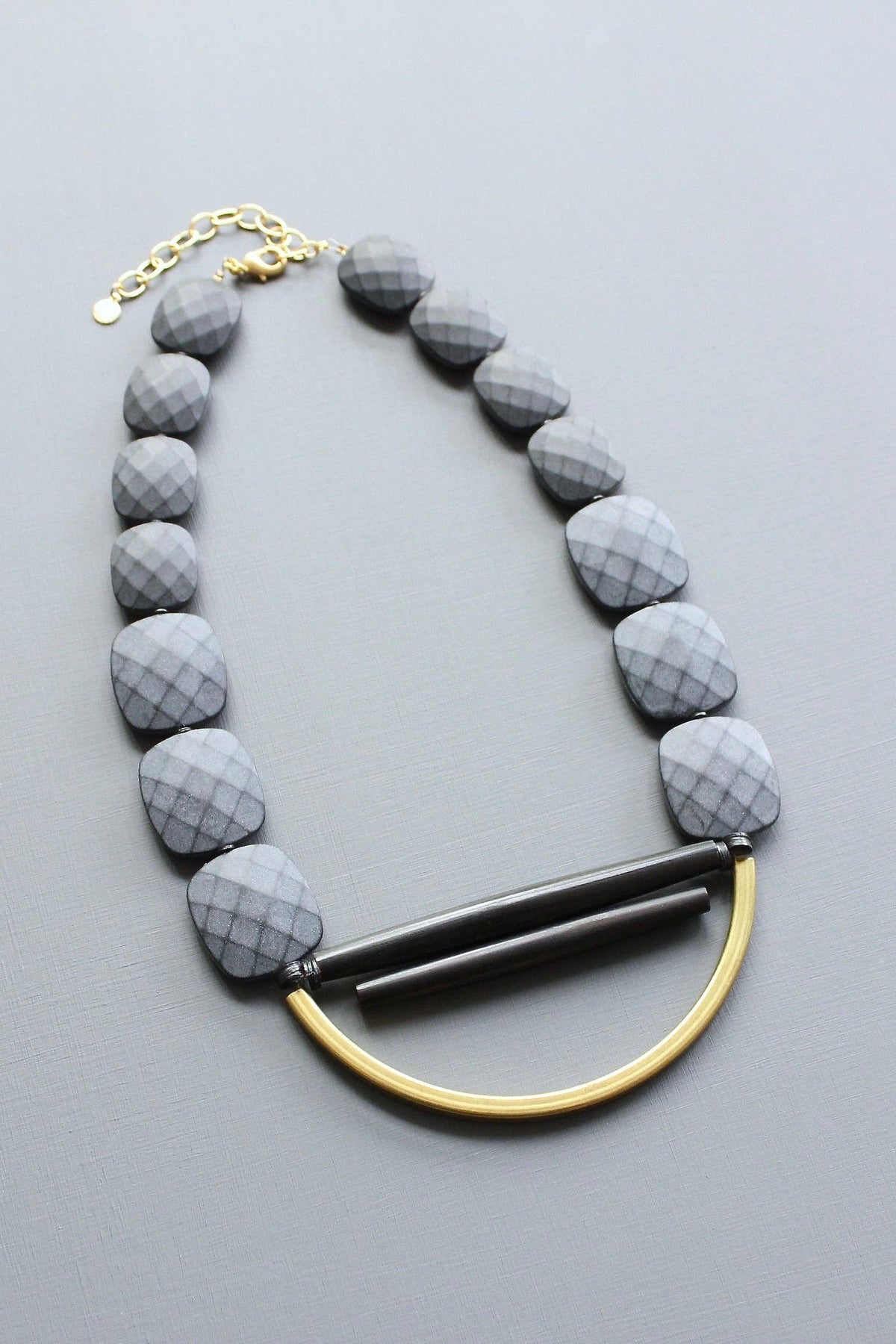 [David Aubrey Jewelry - LEX619  Black bib necklace], [Necklaces], [David Aubrey Jewelry], [Plum Bottom].