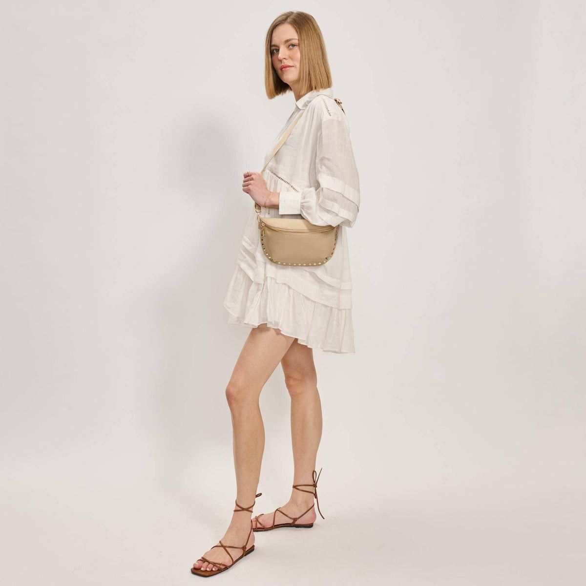 [Moda Luxe - Gizelle Belt Bag: Black], [Handbags], [Moda Luxe], [Plum Bottom].