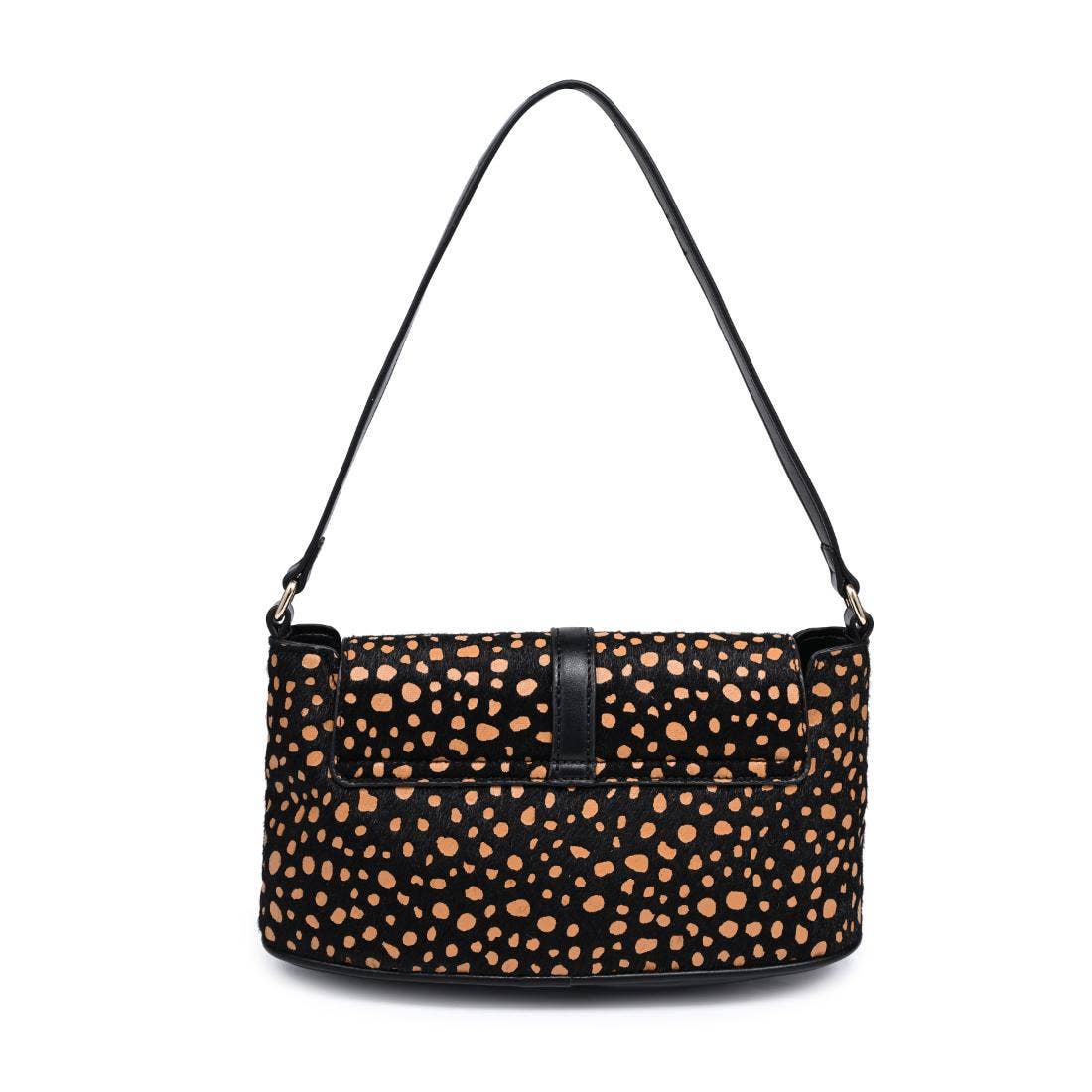 [Moda Luxe - Urisa Shoulder Bag: Black Tan], [Handbag], [Moda Luxe], [Plum Bottom].