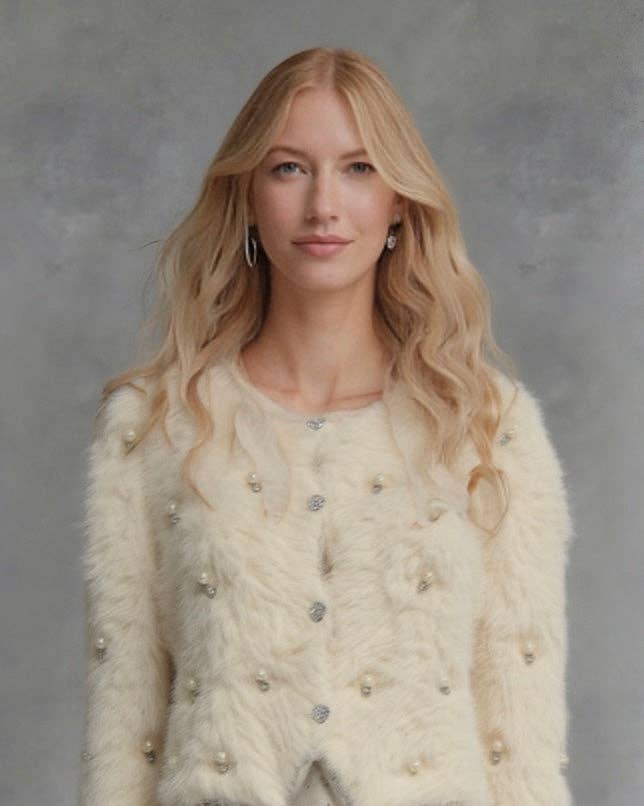 [Ellyndale - Fluffy Diamonds&Pearls Bolero - Oatmeal: Oatmeal / O/S], [Jacket], [Ellyndale], [Plum Bottom].