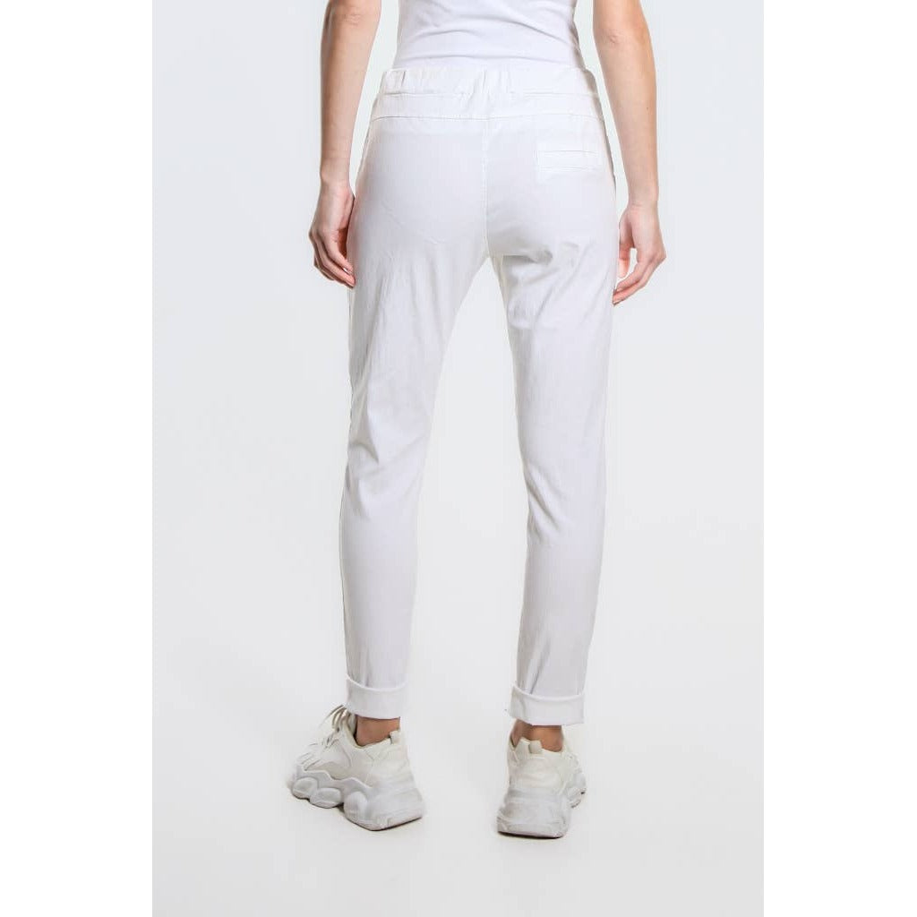 [TINA Stephens Italy/Tees By Tina - Danica Side Zipper Pant (PL155): 100 White], [CLOTHING], [TINA Stephens Italy/Tees By Tina], [Plum Bottom].