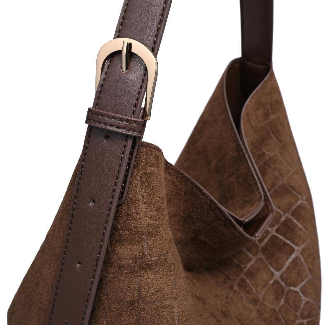 [Moda Luxe - Neve Croco Tote: Chocolate], [Handbags], [Moda Luxe], [Plum Bottom].