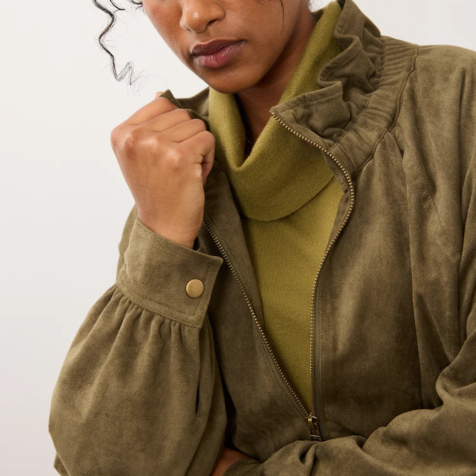 FDJ Cinched Hem Bomber Jacket Olive