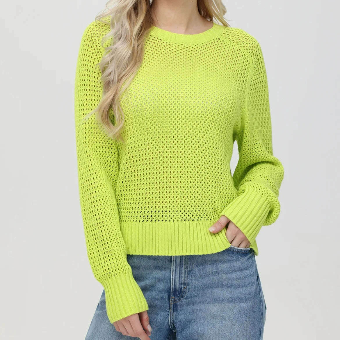 525 - Margot Crewneck Sweater - Wild Lime, Sweaters, 525, Plum Bottom