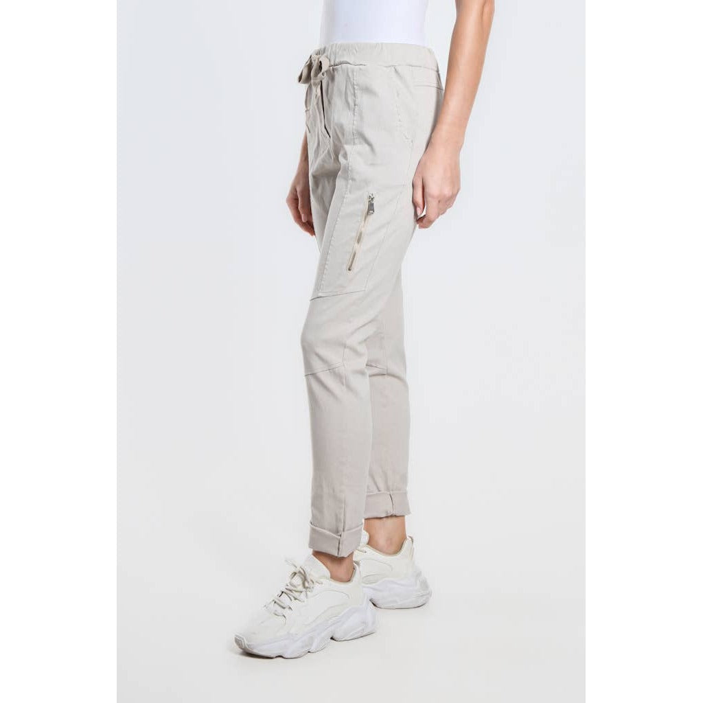 [TINA Stephens Italy/Tees By Tina - Danica Side Zipper Pant (PL155): 250 Beige], [CLOTHING], [TINA Stephens Italy/Tees By Tina], [Plum Bottom].