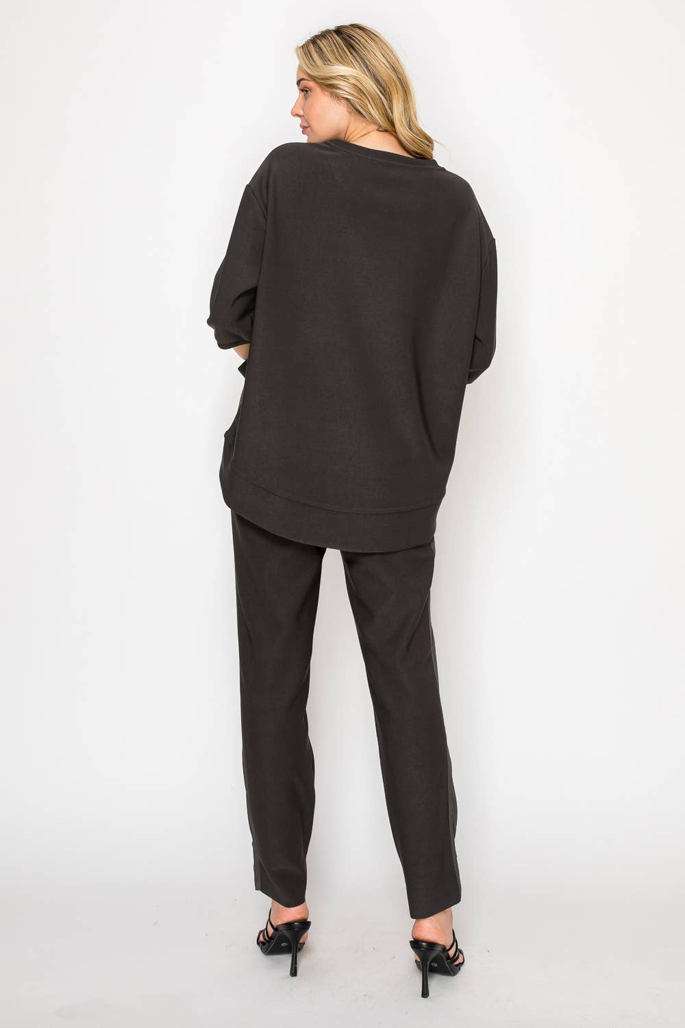 JOH APPAREL Katie Crepe Knit Pant Charcoal