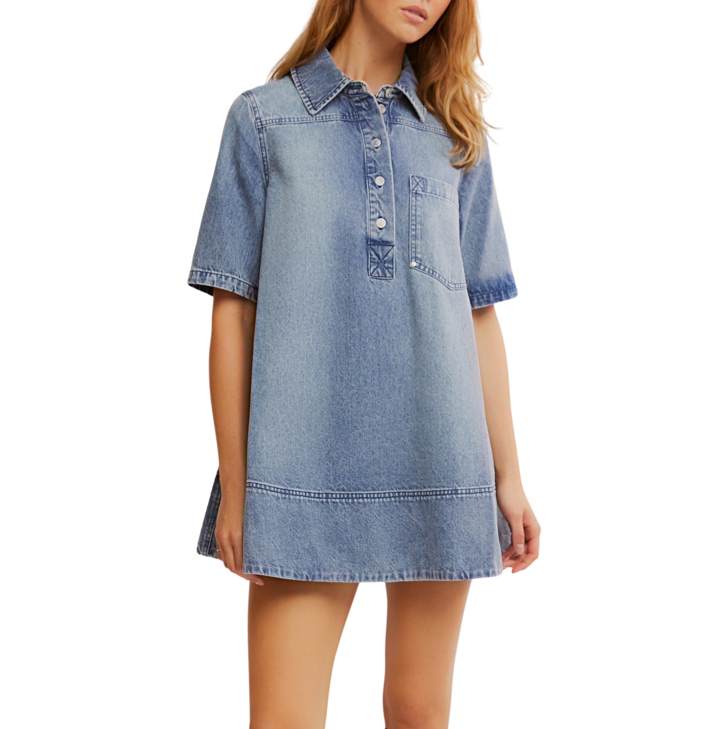 FREE PEOPLE - REMINO Denim Minidress - Ocean Blue