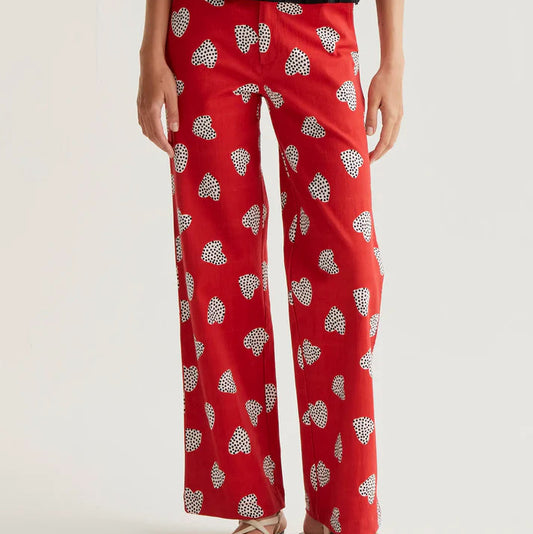 COMPANIA FANTASTICA Harmony Red Print Pants
