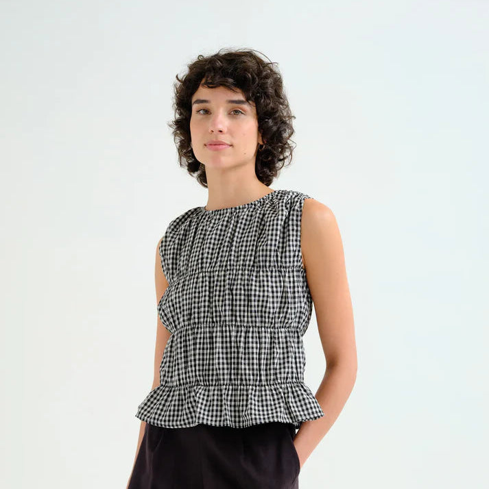 COMPANIA FANTASTICA Gingham Blouse