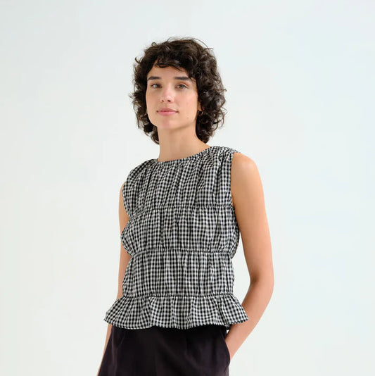 COMPANIA FANTASTICA Gingham Blouse