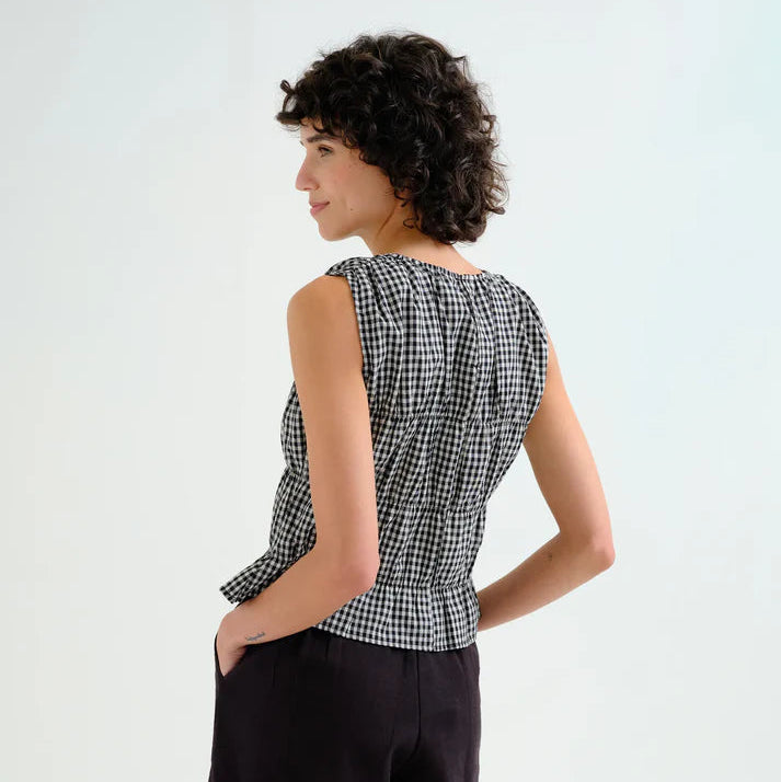 COMPANIA FANTASTICA Gingham Blouse