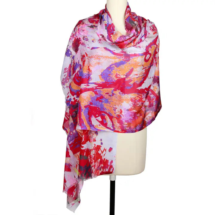 Saachi - SPLATTER SCARF -Pink Multi