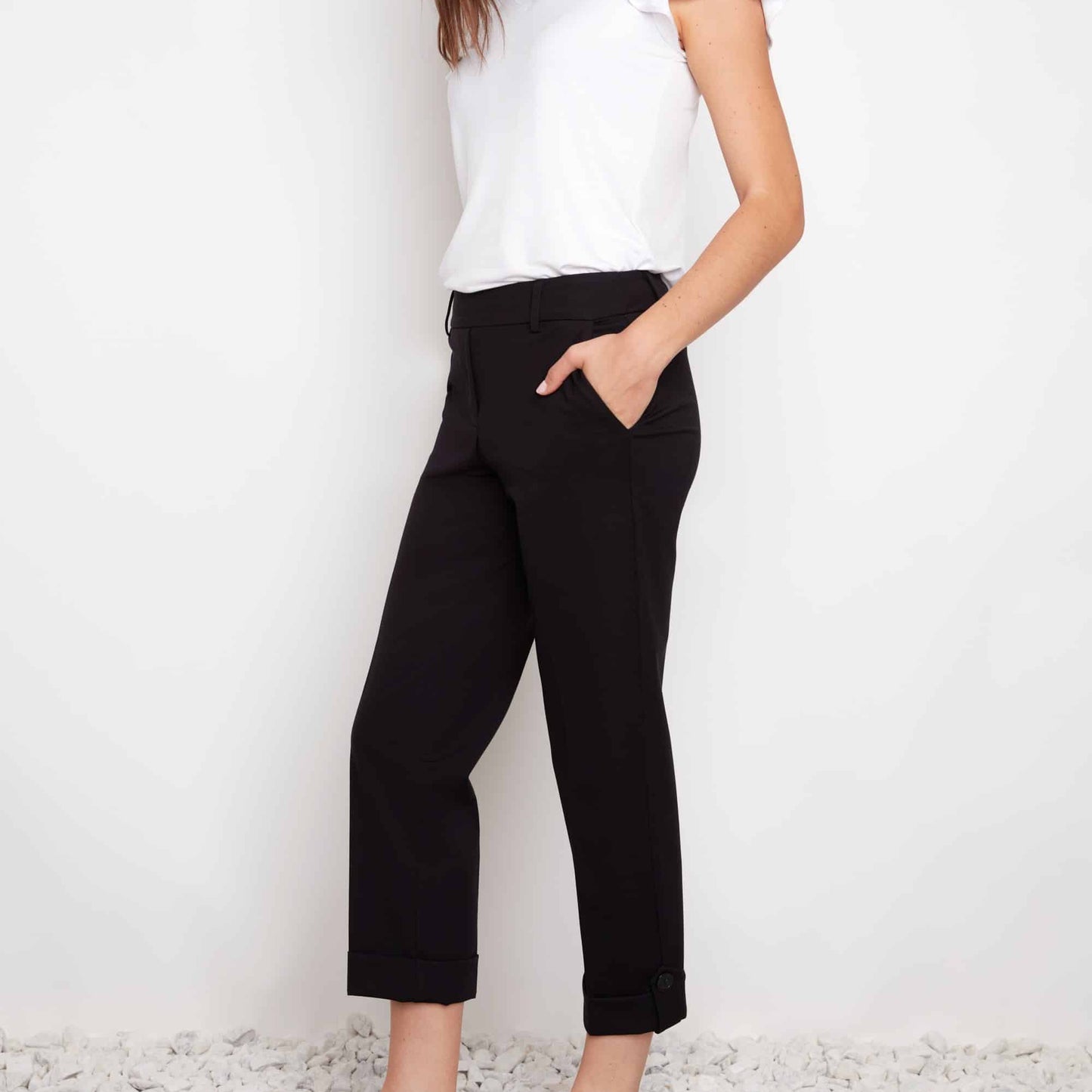 UP! 68861 Compression Button Cuff Pant Black