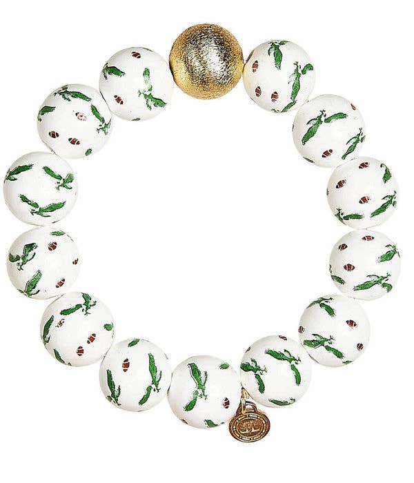 [Lisi Lerch - Georgia Beaded Bracelet -  Eagles - WS], [Bracelets], [Lisi Lerch], [Plum Bottom].