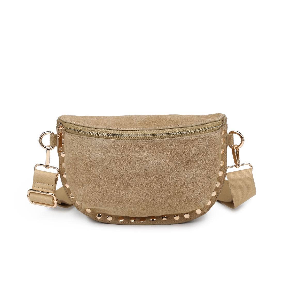 [Moda Luxe - Gizelle-Suede Belt Bag: Custard], [Handbag], [Moda Luxe], [Plum Bottom].