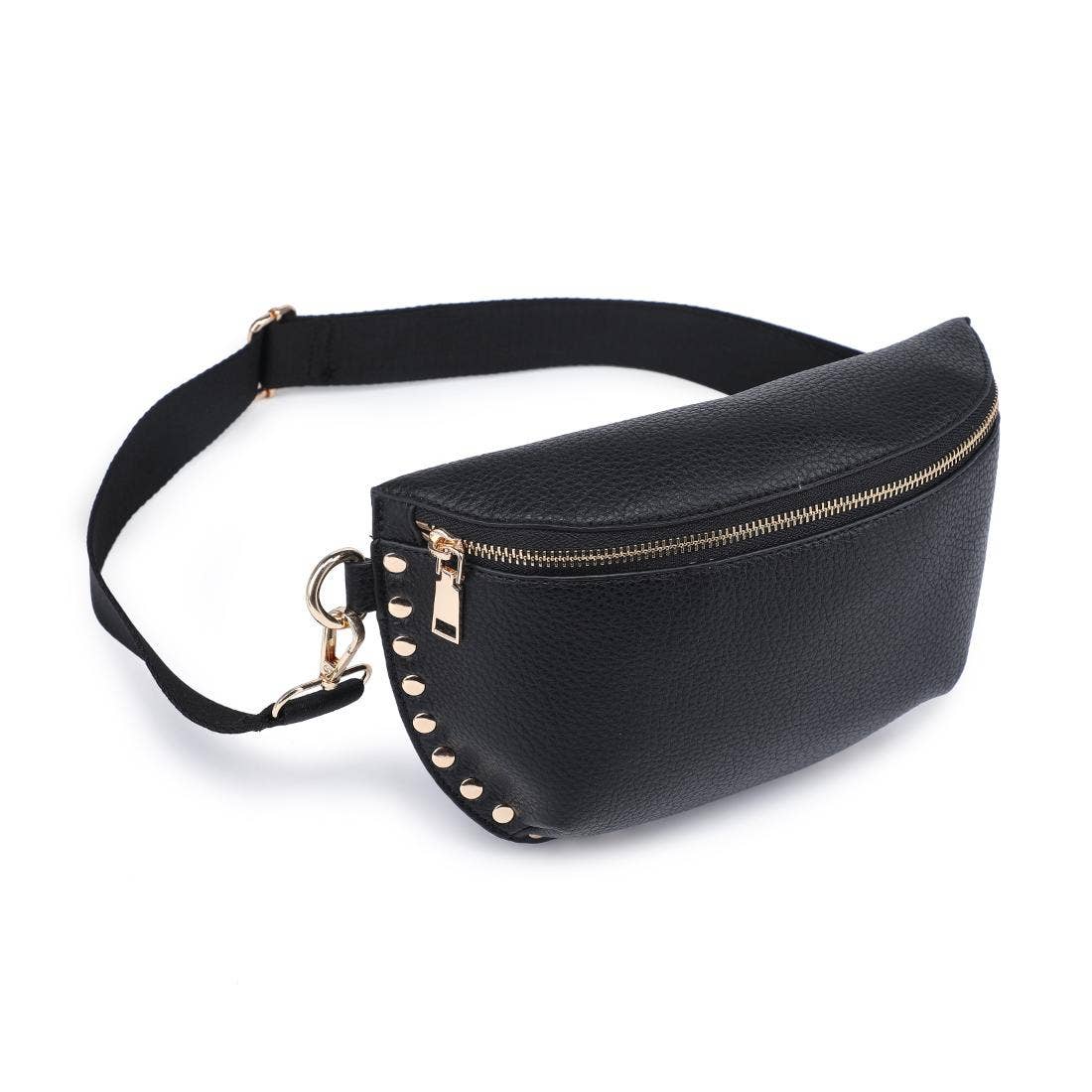 [Moda Luxe - Gizelle Belt Bag: Black], [Handbags], [Moda Luxe], [Plum Bottom].