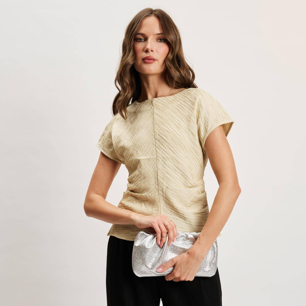 [Moda Luxe - Fancy Clutch: Gold], [], [Moda Luxe], [Plum Bottom].