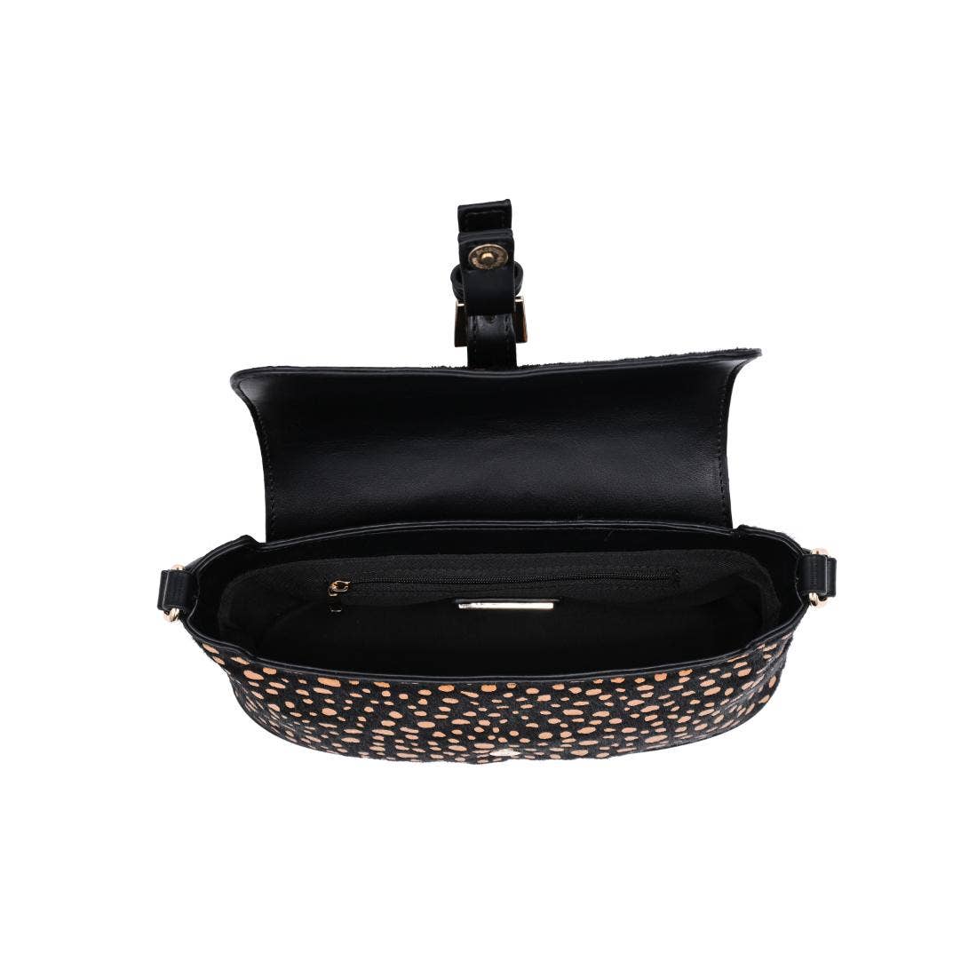 [Moda Luxe - Urisa Shoulder Bag: Black Tan], [Handbag], [Moda Luxe], [Plum Bottom].