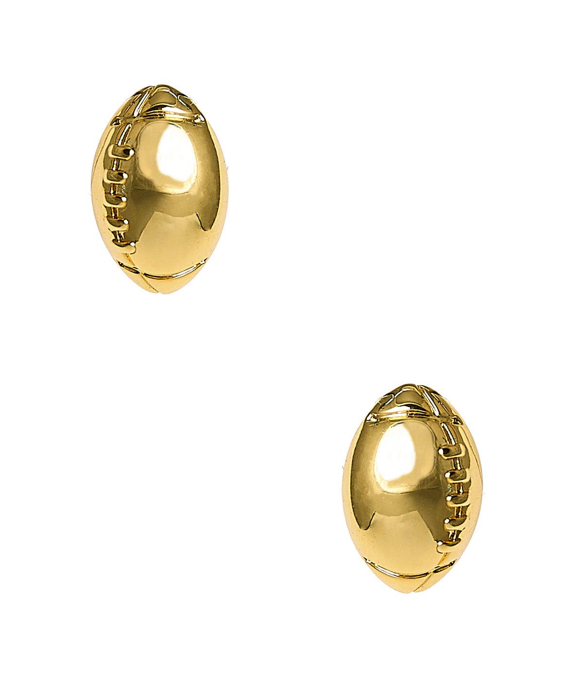 [Lisi Lerch - Football Stud Earring - 18k Gold Plated - WS], [Earrings], [Lisi Lerch], [Plum Bottom].
