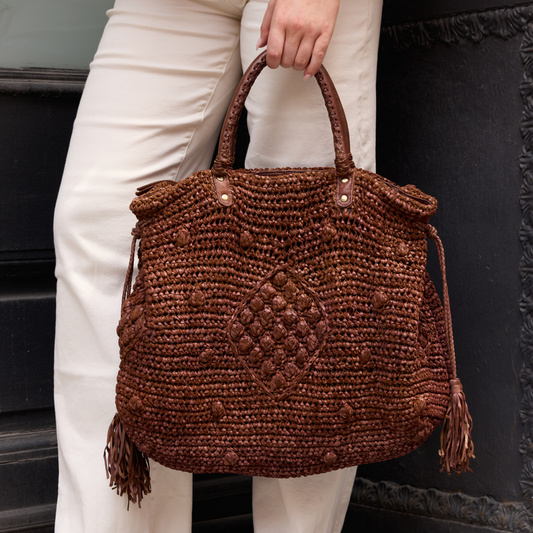 [Latico Leathers - Laurel Dip-Dyed Tote Bag: Brown], [], [Latico Leathers], [Plum Bottom].