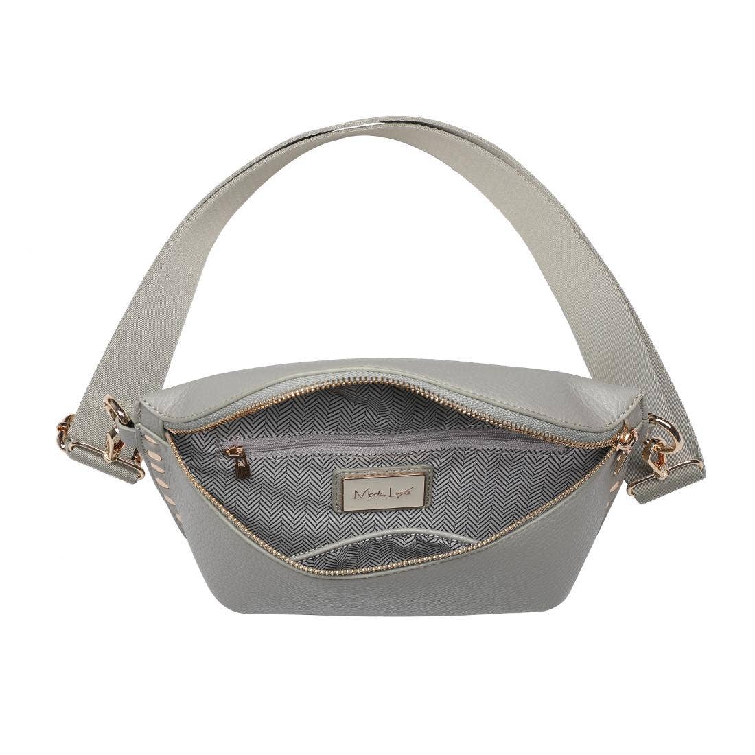 [Moda Luxe - Gizelle Belt Bag: Black], [Handbags], [Moda Luxe], [Plum Bottom].