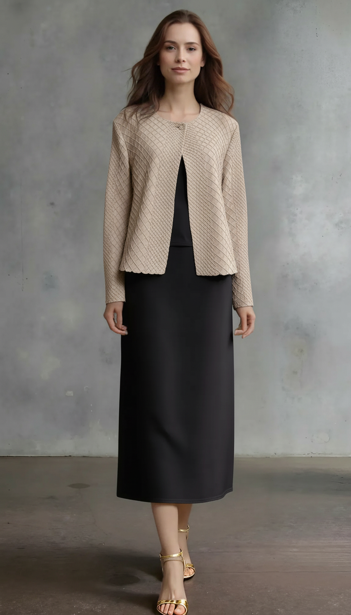 [Ellyndale - Pleating Jacket- Waffle Weave (Black): Black / O/S], [Jacket], [Ellyndale], [Plum Bottom].