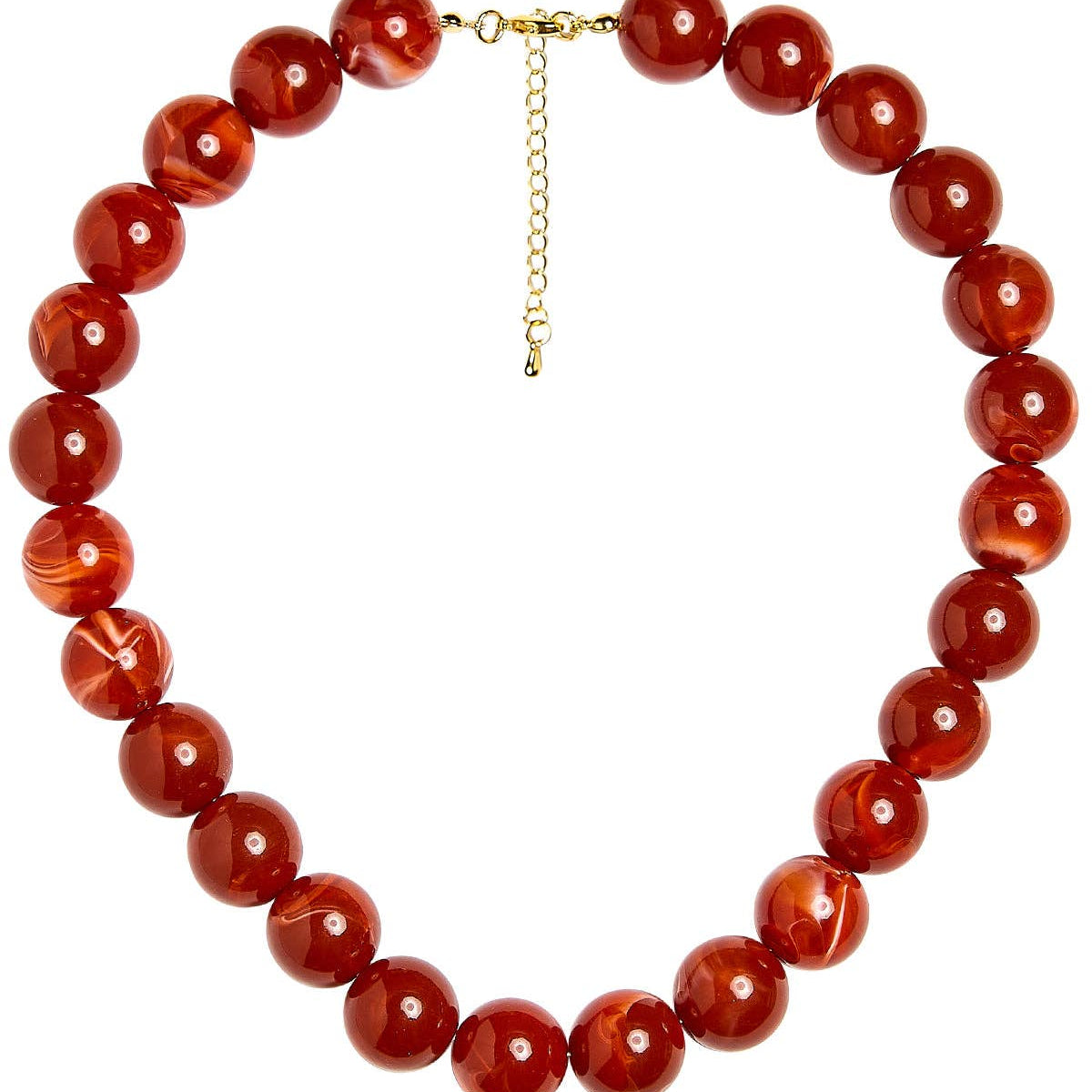 [Lisi Lerch - Ryan Beaded Acrylic Necklace - WS: Burnt Orange / 16mm], [Necklaces], [Lisi Lerch], [Plum Bottom].