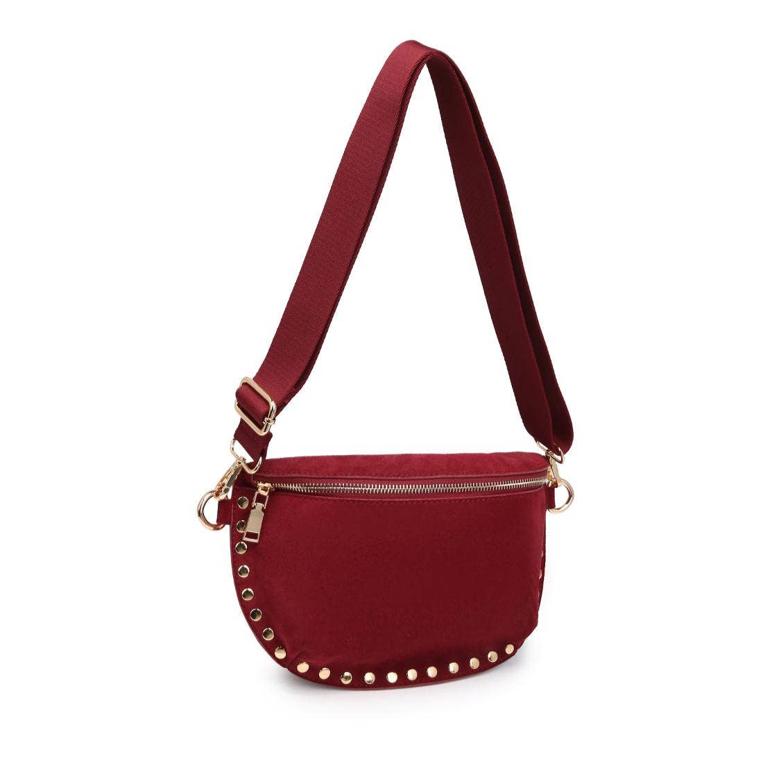 [Moda Luxe - Gizelle-Suede Belt Bag: Custard], [Handbag], [Moda Luxe], [Plum Bottom].