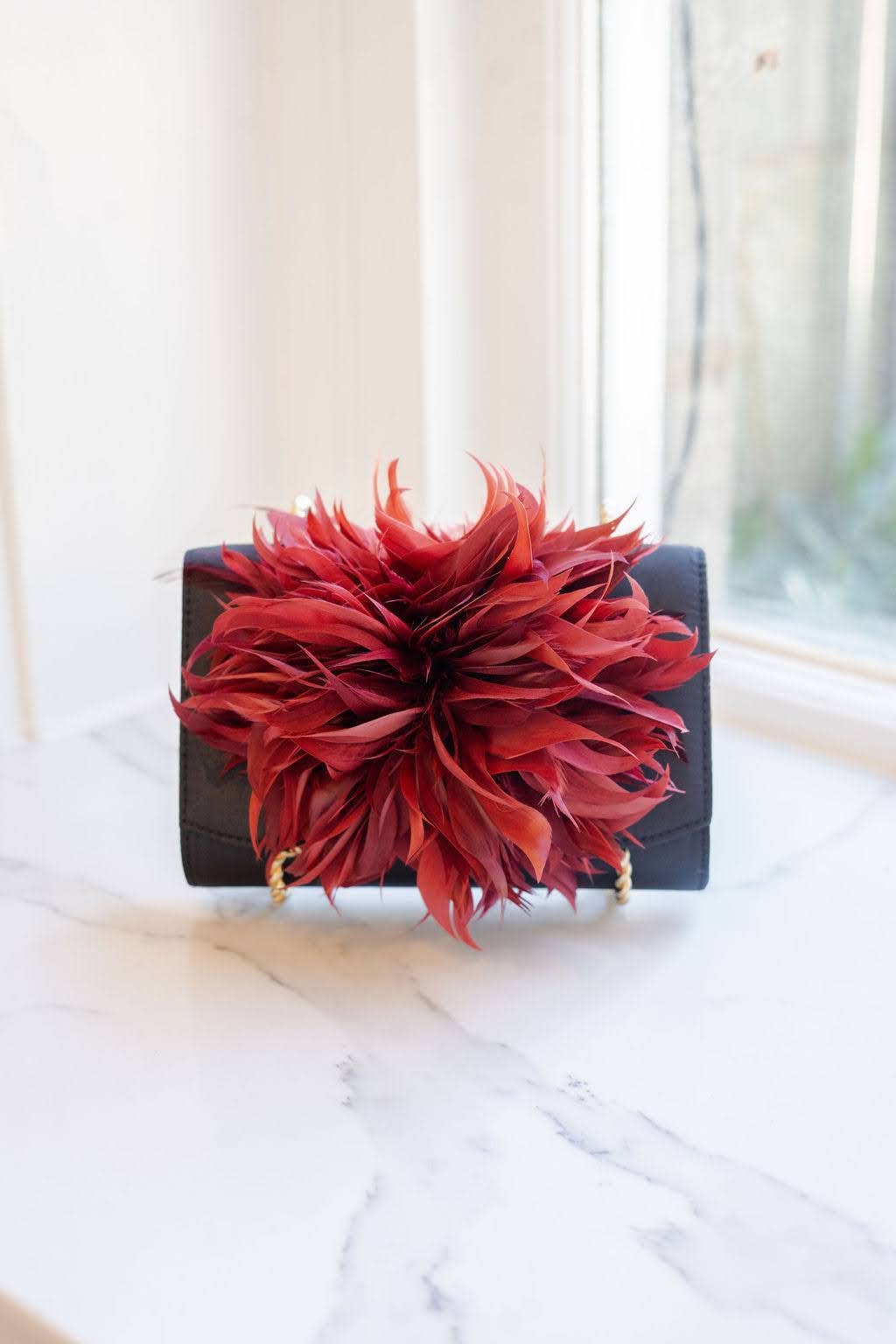 [Lisi Lerch - Black Scallop Ruby - Feather Clutch- WS: Hunter Green], [hanbags], [Lisi Lerch], [Plum Bottom].