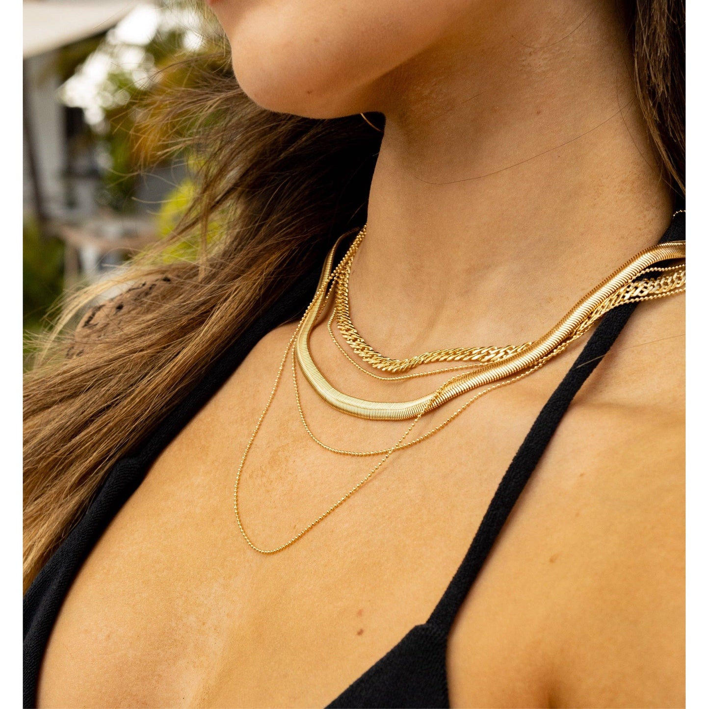Sahira Jewelry Design - Dex Chain 18” Brazilian Gold-Filled Link & Chain Necklace: 18", Necklaces, Sahira Jewelry Design, Plum Bottom