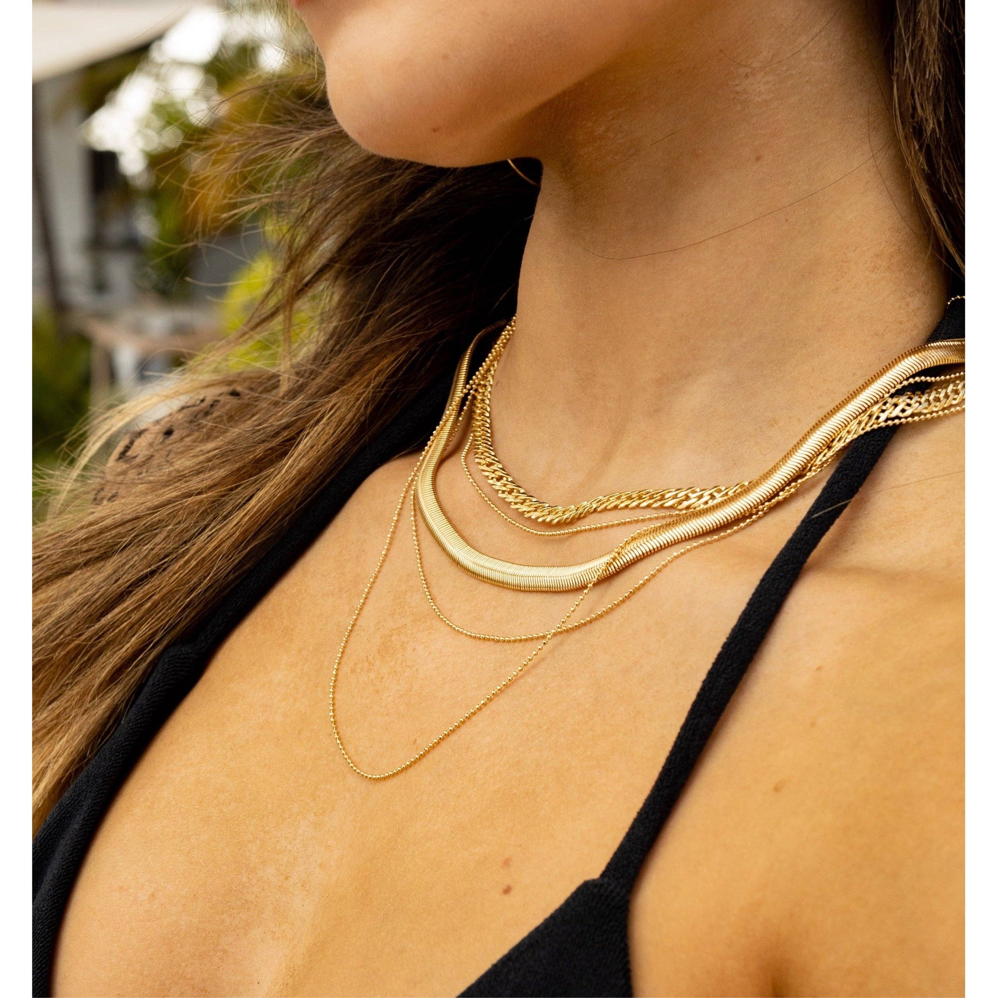 Sahira Jewelry Design - Dex Chain 18” Brazilian Gold-Filled Link & Chain Necklace: 18", Necklaces, Sahira Jewelry Design, Plum Bottom