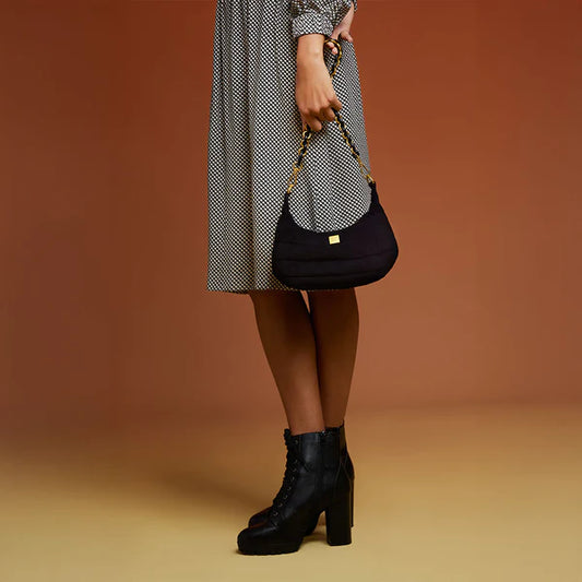 THINK ROYLN Mini Moon in Black Suede