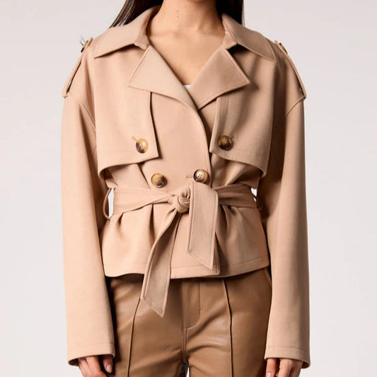 Blue Revival - Charli Cropped Scuba Trench