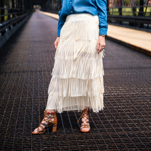 INSIGHT - Tiered Fringe Skirt