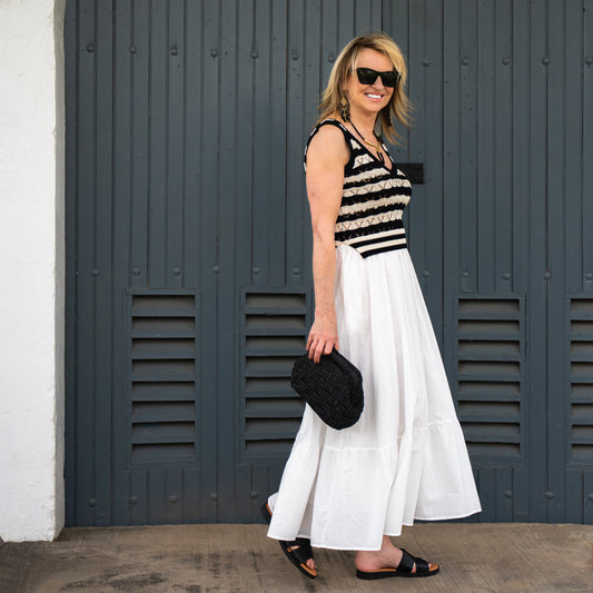 ELAN - Autumn Knit Dress - Black & White